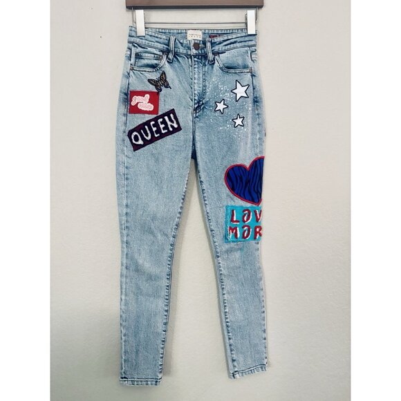 Alice + Olivia Good Patchwork Jeans Sz 26 (Minor Flaws) - Picture 1 of 15